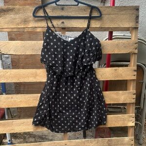 Old Navy Black Dress with White Floral Design